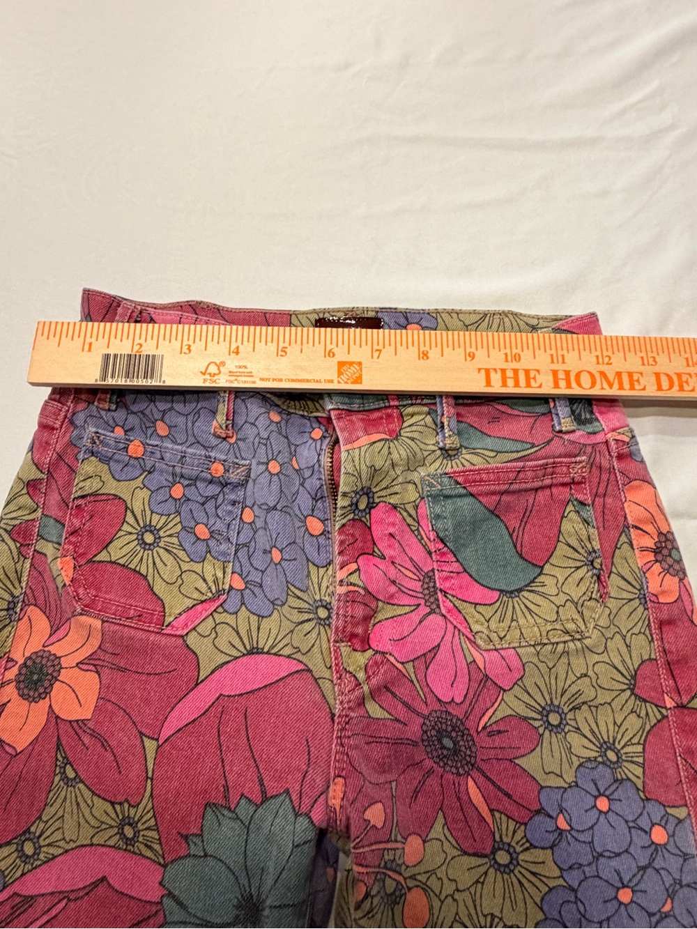 MOTHER The Patch Pocket Insider Flood Psychic Floral Crop Jeans 24 - Picture 5 of 10